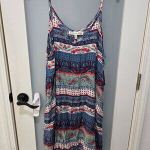 Paisley Raye Boho Midi Dress – Colorful Patchwork Print – Size 1X – NWT